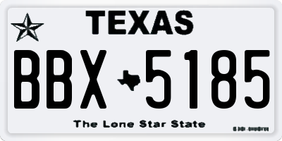 TX license plate BBX5185