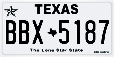 TX license plate BBX5187