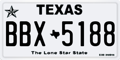 TX license plate BBX5188