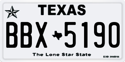 TX license plate BBX5190