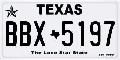 TX license plate BBX5197
