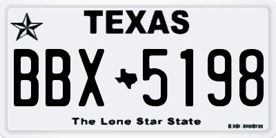 TX license plate BBX5198