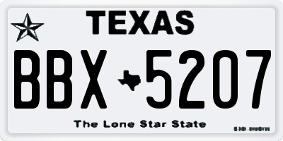 TX license plate BBX5207
