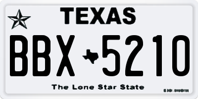 TX license plate BBX5210