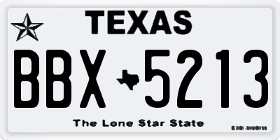 TX license plate BBX5213