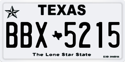 TX license plate BBX5215