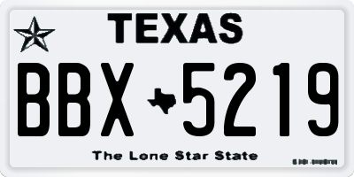 TX license plate BBX5219