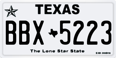 TX license plate BBX5223