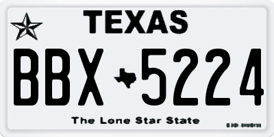 TX license plate BBX5224