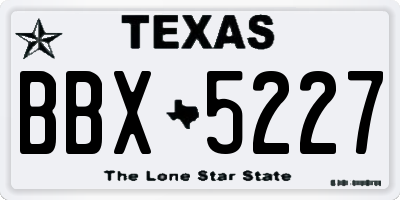 TX license plate BBX5227