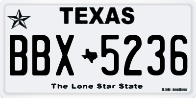 TX license plate BBX5236