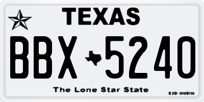TX license plate BBX5240