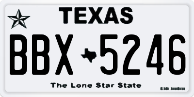 TX license plate BBX5246