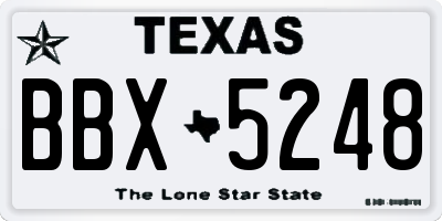 TX license plate BBX5248
