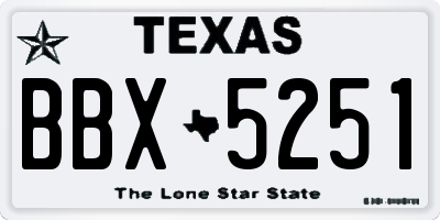 TX license plate BBX5251