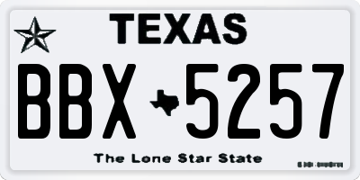 TX license plate BBX5257