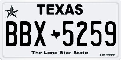 TX license plate BBX5259