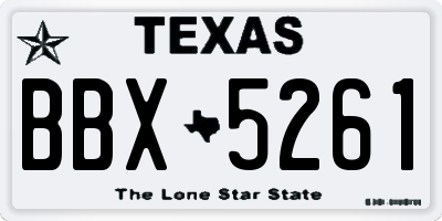 TX license plate BBX5261