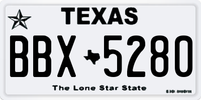TX license plate BBX5280