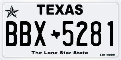 TX license plate BBX5281