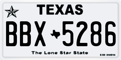 TX license plate BBX5286