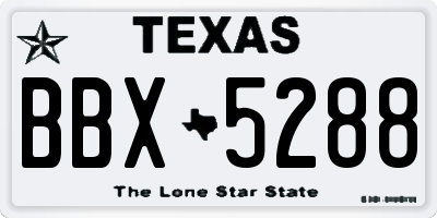 TX license plate BBX5288