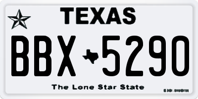TX license plate BBX5290