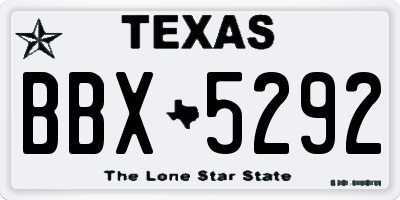 TX license plate BBX5292