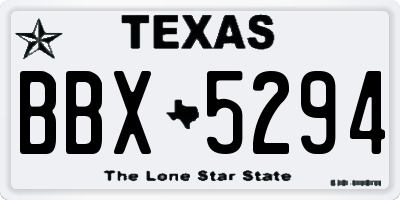 TX license plate BBX5294