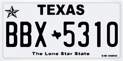 TX license plate BBX5310