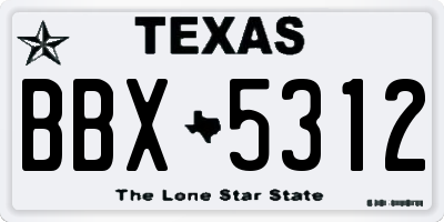 TX license plate BBX5312