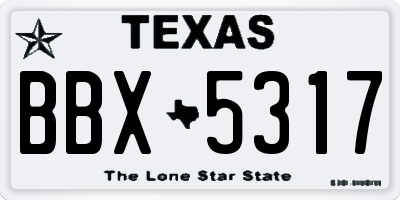 TX license plate BBX5317