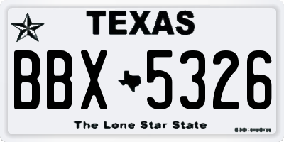 TX license plate BBX5326