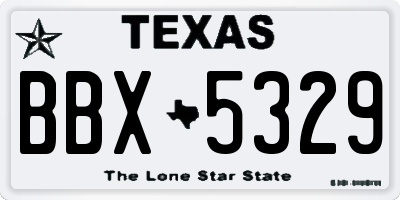 TX license plate BBX5329