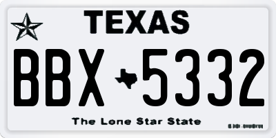 TX license plate BBX5332
