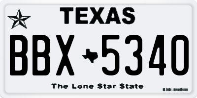 TX license plate BBX5340