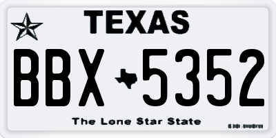 TX license plate BBX5352
