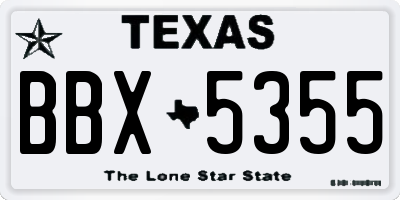 TX license plate BBX5355