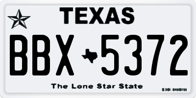TX license plate BBX5372