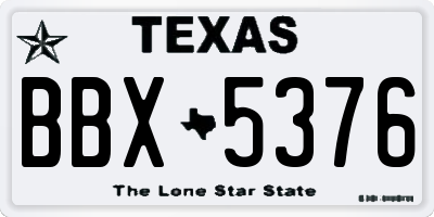 TX license plate BBX5376