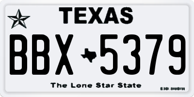 TX license plate BBX5379