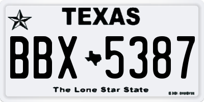 TX license plate BBX5387