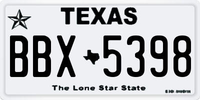 TX license plate BBX5398