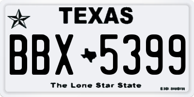 TX license plate BBX5399