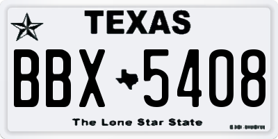 TX license plate BBX5408