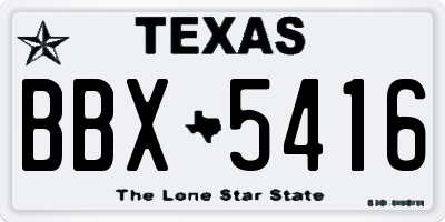 TX license plate BBX5416