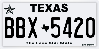 TX license plate BBX5420