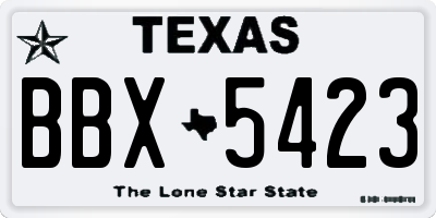 TX license plate BBX5423