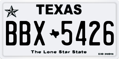 TX license plate BBX5426