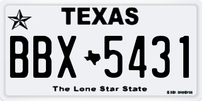 TX license plate BBX5431